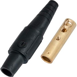Marinco CLS2FB-A CLS Cam Type, Series 16 Inline, Single Pin Connector, 400 Amp, 600 Volt, 6 - #2 AWG, Female - Black (A)