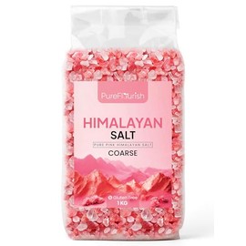 Pure Flourish® Pink Himalayan Salt (Coarse) 1kg PREMIUM UNREFINED | 100% NATURAL | GLUTEN FREE | VEGAN | VEGETARIAN | RESEALABLE POUCH