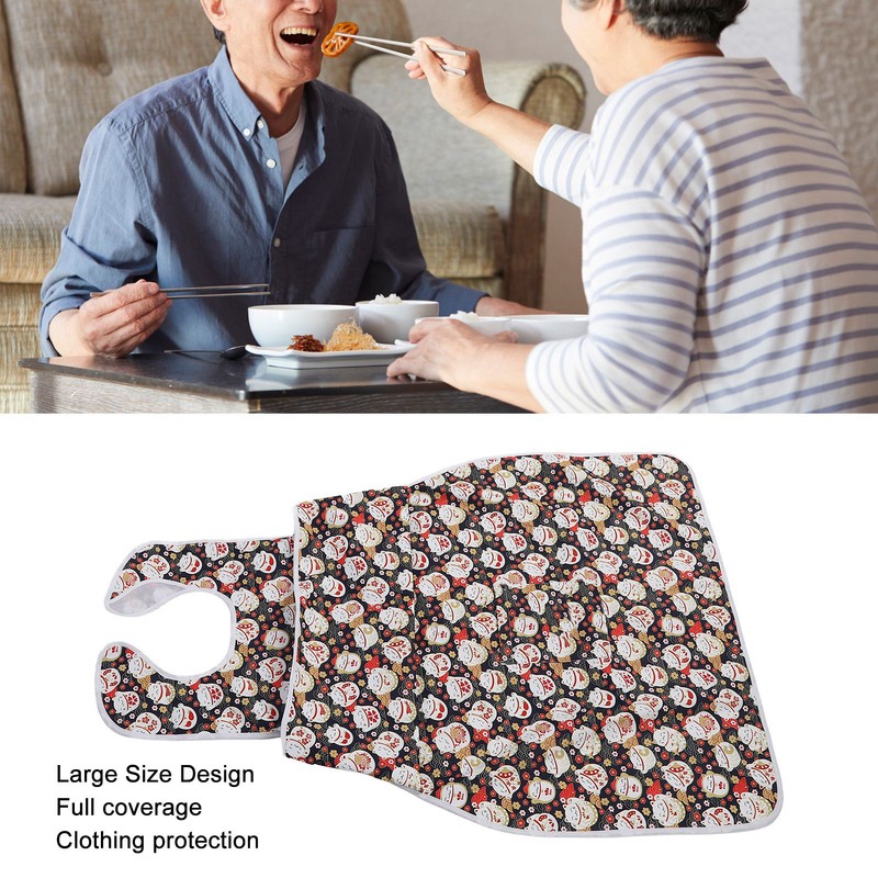 Adult Bib for Elderly Washable Bib Reusable Waterproof Clothing Protector