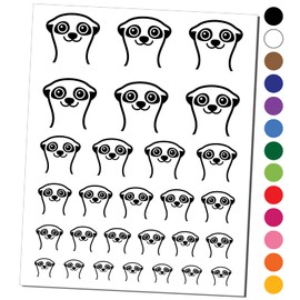 Peeking Meerkat Temporary Tattoo Water Resistant Fake Body Art Set Collection - Purple (One Sheet)