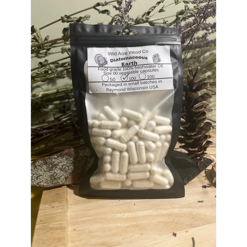 100% organic Food Grade diatomaceous earth capsules USA parasite Detox