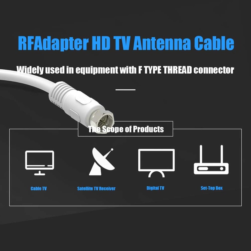 RFAdapter Short Coaxial Cable, 2 Pack 1ft Coaxial Cable, RG6