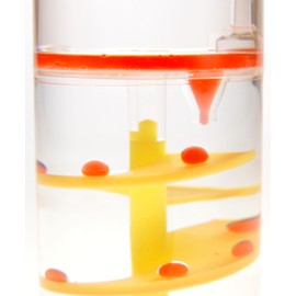 PowerTRC Cylinder Liquid Motion Bubbler Tube | Liquid Sensory Toy Timer | Relaxing and Calm Fidget Desk Toy | Helps with Stress, Anxiety, Autism and ADHD (Red)