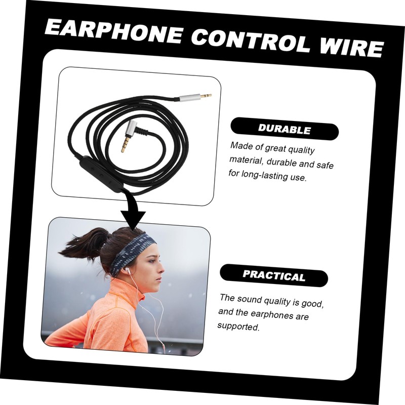 Gatuida 1pc Wired Earphone Control Cable for Material Compatible Multiple