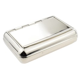  1oz Stainless Steel Polished Tobacco Tin with Paper Holder, Silver, 10 x 6.8 x 2.8cm