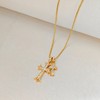 Partm Double Cross Necklace for Women Dainty Cross Pendant Choker