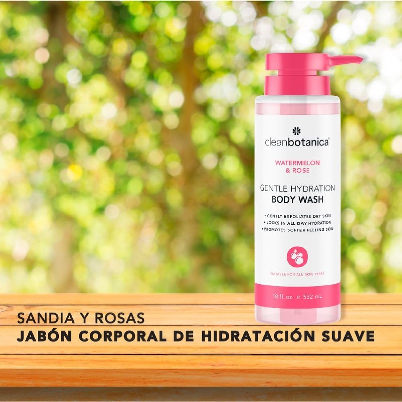 CLEAN BOTÁNICA, Gel de Baño con Extracto de Sandía y
