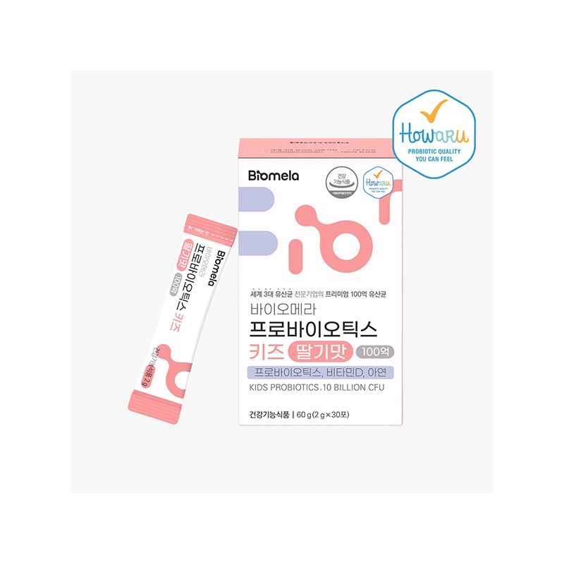 Biomera Probiotics Kids Strawberry Flavor 10 Billion 30 Packets, 1