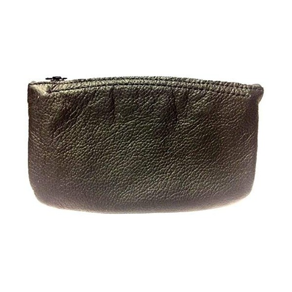 EA Carey Black Leather Full Size Pipe Product Pouch with Zipper