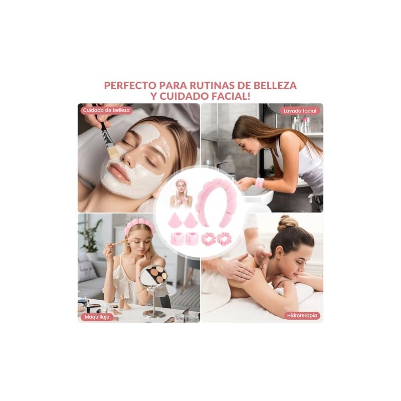 Set TXG en rosa de 7 piezas: diadema nube semiabierta,