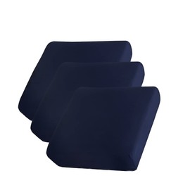 AURLOE Waterproof Sofa Slipcovers 3Pieces Stretch Couch Cover Furniture Protector with Elastic Suitable for 3 Seater Cushion Couch (3, Navy)