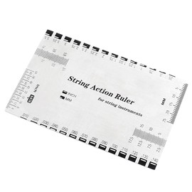 Piutouyar Guitar String Action Gauge Ruler, Metal Guitar String Height Gauge Guitar Setup Measuring Ruler Tool Repairing Luthier Tools for Guitar, Bass