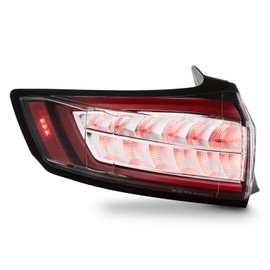 AKKON - Fits 2015-2018 Ford Edge [Halogen Type] Chrome Red Tail Light Brake Lamp Outer Driver Left w/LED DRL Running