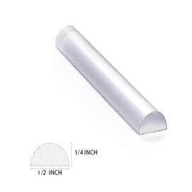 Dalrun Clear Acrylic Shower Threshold 1/2" X 1/4" (WxL), Transparent Shower Dam Shower Splash Guard 39" Long,Half Round,Peel and Stick