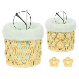 Pretty Jolly Glasses Holder for Nightstand Boho Decor Eyeglasses Holder Stand Eyeglass for Office Desk Car Organizer (Yellow & Aqua Blue)