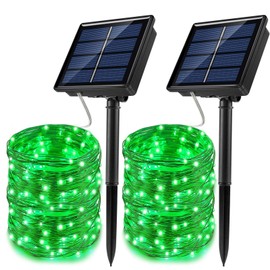 JosMega Upgraded Larger Solar Powered Fairy String Lights 8 Mode Twinkle Lighting Outdoor Waterproof Auto On/Off, Christmas Decoration - Yellow (33 ft & 66 ft 2 PCS, 40 ft & 80 ft 1 PCS)