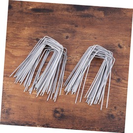 FUNOMOCYA 50pcs u Shape Galvanized Ground Nail for Garden Stakes Tents Landscaping Corrosion Resistant Metal Fixing Nails