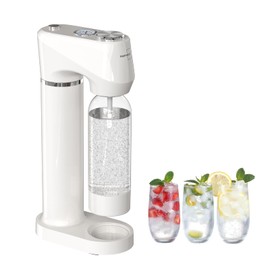 Sparkling Water Maker for Home, Soda Streaming Maker with 2 BPA free Bottles(1L + 0.5L) Carbonated Water Seltzer Fizzy Drink Machine, Compatible with Screw-in 60L CO2 Carbonator(NOT Included),Cream