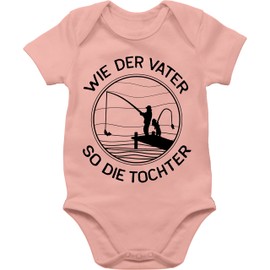 Shirtracer - Baby Bodysuit Boy Girl - Gift for Father's Day - Like Father Fishing for Daughter - Fishing Fisherman, 1 baby pink