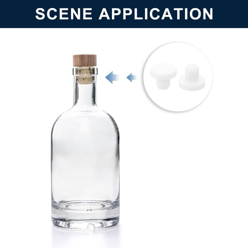 sourcing map 16 Pieces White Rubber Stopper, 8mm Plug Holes