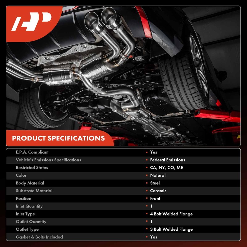 A-Premium Front Catalytic Converter Kit Direct-Fit Compatible with Honda Accord