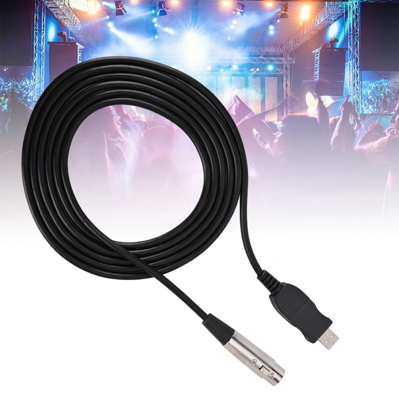 Microphone Link Adapter Cord XLR Female to USB MIC Link