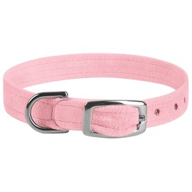 Susan Lanci Designs Premium Ultrasuede Crystal Paws Dog Collar, Puppy Pink, XX-Small