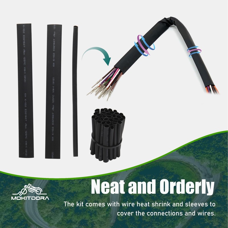 MoKitDora 10" 12" Handlebar Wiring Extension Harness and TBW Throttle