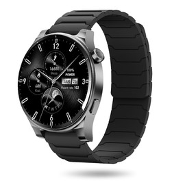 Magnetic Watchband Compatible with TOZO S6/S5 watch, Silicone Sport Strong Magnet Strap Compatible with Fitpolo GTX12, TOZO S6/S5, Tensky GTX12/208BT, aeac IDW208 Plus / 22mm watch band (Black)