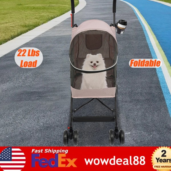 Unbranded Foldable Lightweight Durable Pet Stroller For Small To Medium