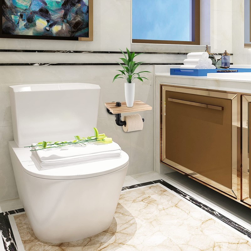 Livabber Industrial Pipe Toilet Paper Holder - Vintage Style DIY