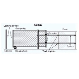 ROLLING GATE 6" WHEEL CARRIER: for Chain Link Fence Rolling/Sliding Gates - Gate Wheel Rut Runner - 2 Rubber Wheels (axle is 7" from Wheel to Wheel)
