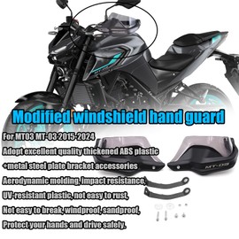 MAORANG For MT03 MT-03 2024 Motorcycle Hand Guard, Handguard, Windproof, Double-Handed, Windproof, Motorcycle Accessories (Smoke Gray)