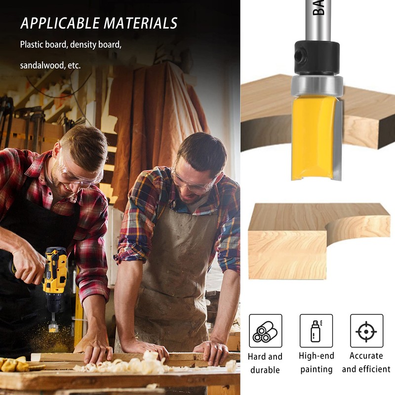 BAYTORY Professional Pattern Flush Trim Router Bit Set with 1/4