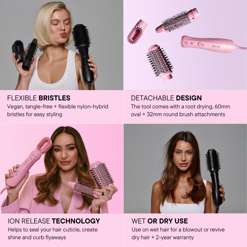Mermade Hair Interchangeable Blow Dry Brush - Pink