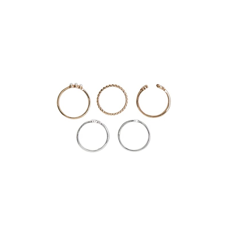 Lucky Brand Two Tone Celestial Ring Stack, Two Tone, One