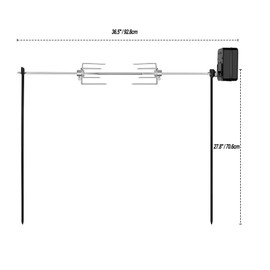 onlyfire Spit Rotisserie for Outdoor Campfire Grilling, Over Fire Camp Grill with 35×5/16" Square Spit Rod