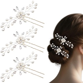 Bridal Hair Pins - 3pcs Fashion Retro Elegant Ladies Pearl Rhinestone for Wedding Jewelry Bridal Hair Accessories Headpiece Wedding Accessories (3PCS)