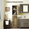 HOMCOM Narrow Bathroom Storage Cabinet, 67" Tall Farmhouse Cabinet with