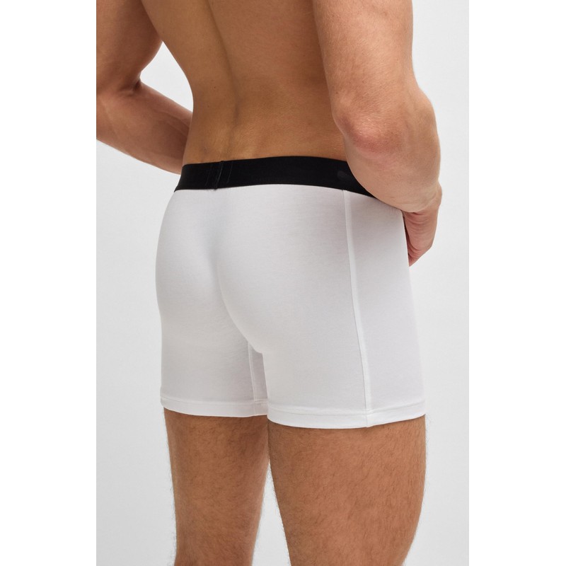BOSS, 3-Pack Logo Icon Boxer Brief, powder white, M