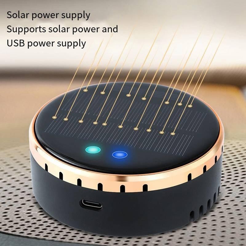 Solar-Powered Mounted Car Air Humidifier - Color: Black