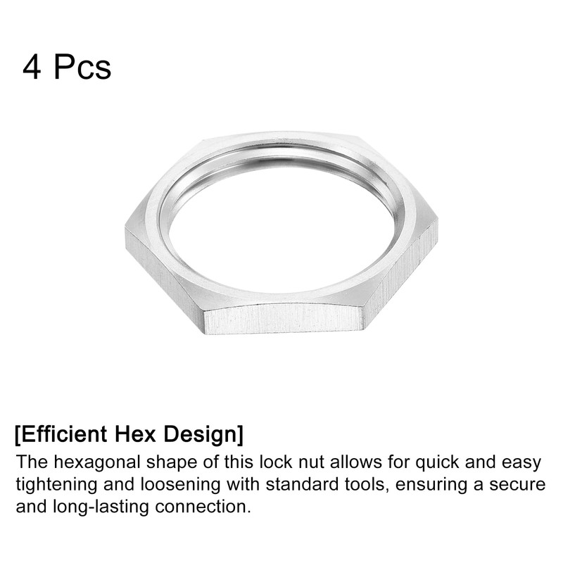 sourcing map G3/4 Pipe Fitting Hex Thin Lock Nut, Locknut