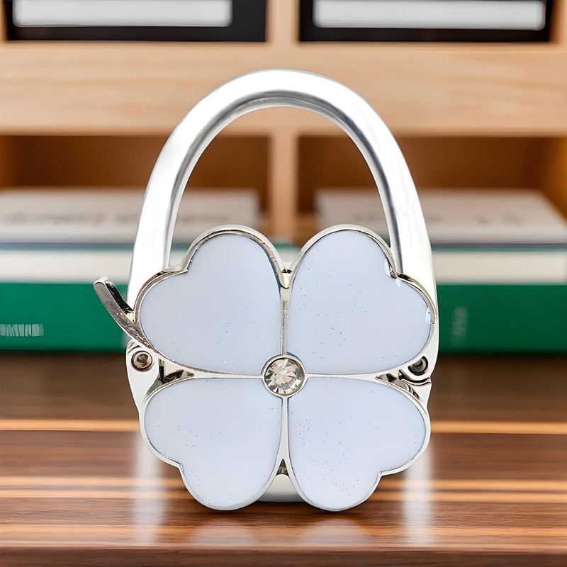 ZHENJIER Purse Hook for Table, Clover Design Foldable Purse Holder