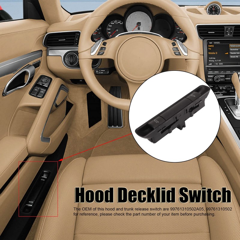 EVGATSAUTO Release Switch, Hood and Trunk Lid Release Switch 99761310502A05