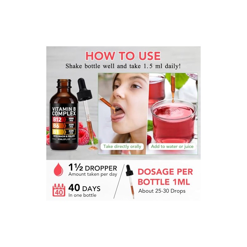 Liquid Vitamin B Complex Drops – Methylcobalamin B12 & B6