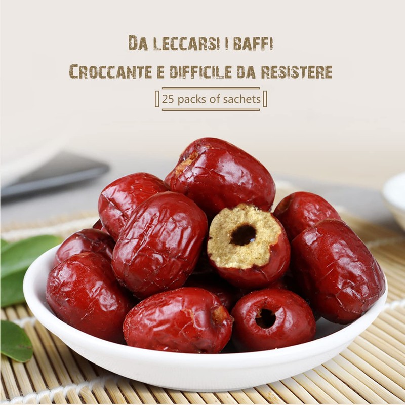 25 Packs of Chinese Crispy Red Dates,Dried Dates Crisp And