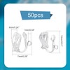 CVNRCLP 50 Pack Brass Clip-on Earring Hooks - Non-Pierced Silver