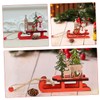 Garneck 3pcs Wooden Christmas Sleigh Miniature Sleigh Xmas Hanging Sleigh