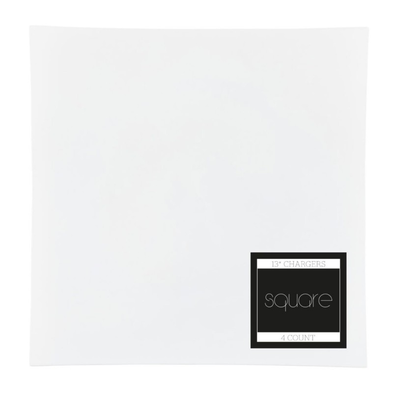 Bluesky Elegant & Chic Chargers Square Flat White - 13"