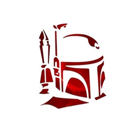 Boba Fett Profile SW Decal Vinyl Sticker Cars Trucks Vans Walls Laptop | Red Holographic | 5.5 x 4.5